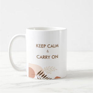 Personalised Keep Calm & Carry On Modern Chic Coffee Mug