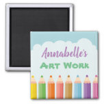 Personalised Kid&#39;s Art Pencils Magnet at Zazzle