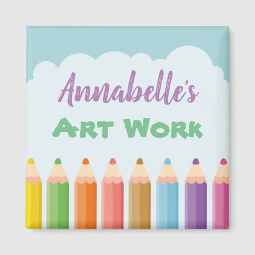 Personalised Kids Art Pencils Magnet