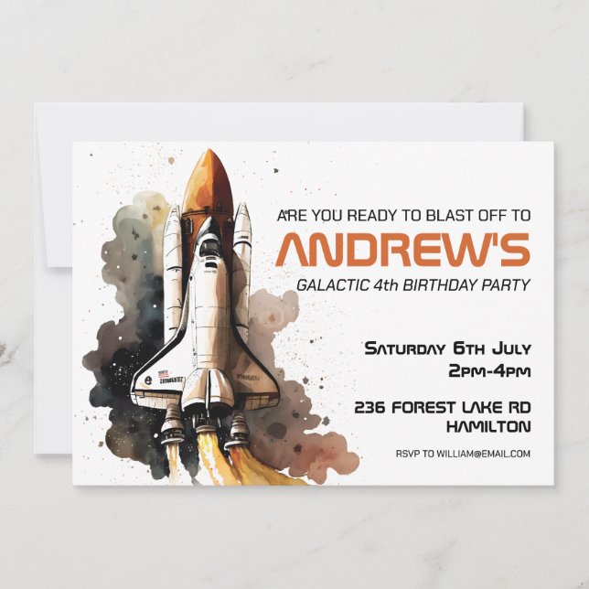 Personalised Kids Birthday Party Invitation (Front)