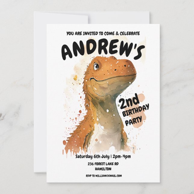Personalised Kids Birthday Party Invitation (Front)