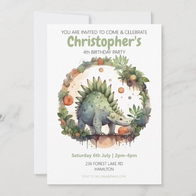 Personalised Kids Birthday Party Invitation (Front)