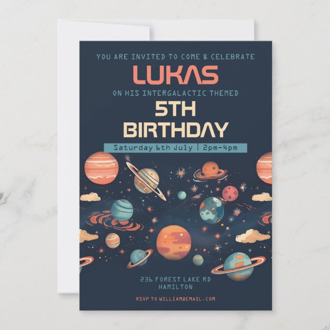 Personalised Kids Birthday Party Invitation (Front)