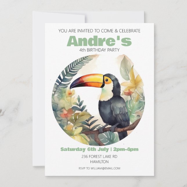 Personalised Kids Birthday Party Invitation (Front)