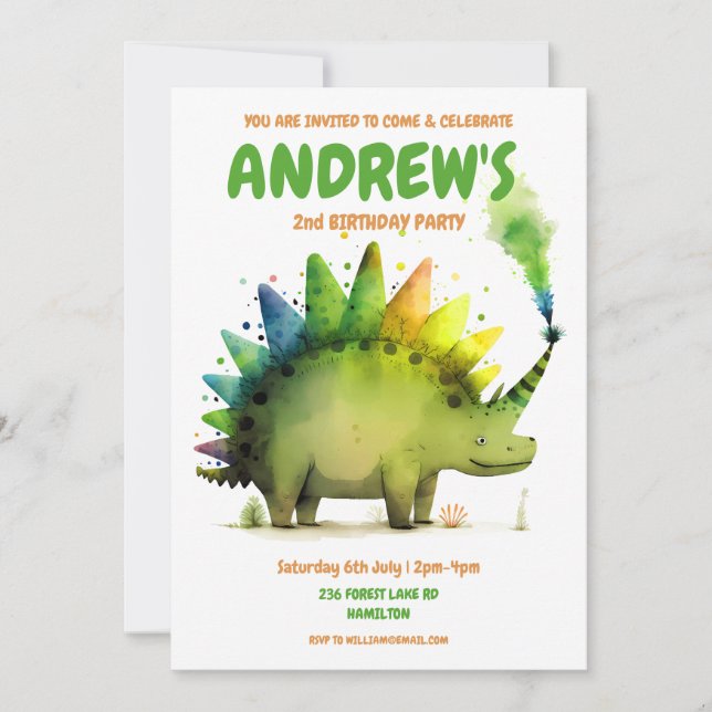 Personalised Kids Birthday Party Invitation (Front)