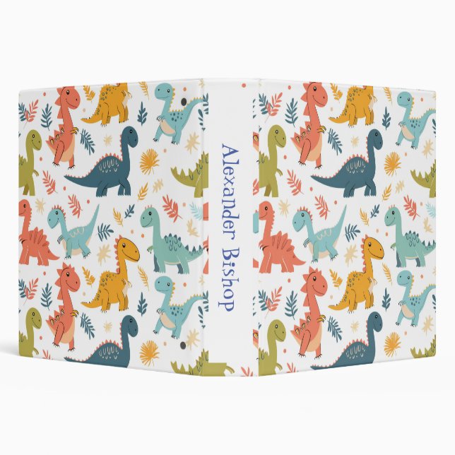 Personalised Kids Cute Dinosaur Binder (Background)
