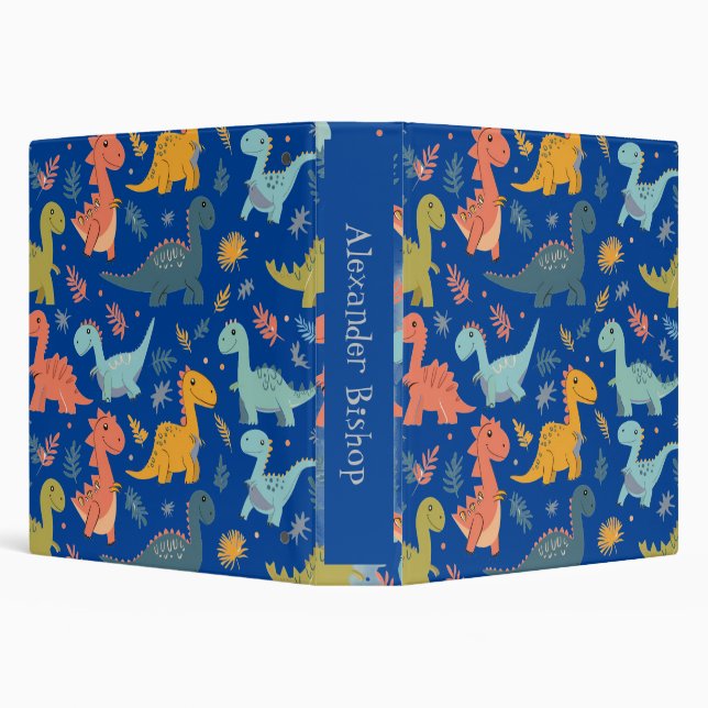 Personalised Kids Cute Dinosaur Binder (Background)