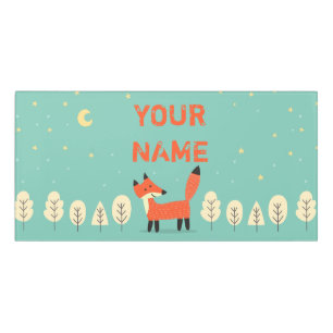 Personalised Kids Door Sign - Fox & Tree