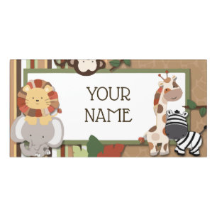 Personalised Kids Door Sign - Little Boy Jungle