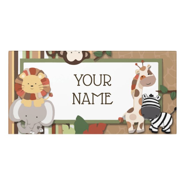 Personalised Kids Door Sign - Little Boy Jungle (Classic Front)