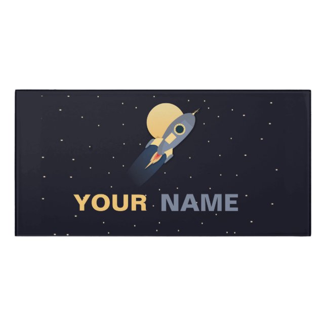 Personalised Kids Door Sign -  Space (Classic Front)