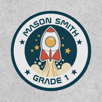 Personalised Kids Space Ship Patch by MinhaSanidade at Zazzle