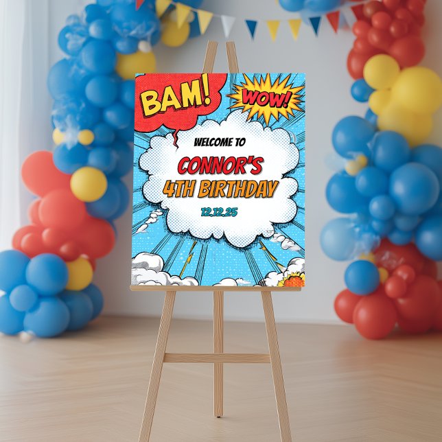 Personalised Kids Superhero Party Welcome Poster (Creator Uploaded)