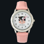 Personalised kid's watch with funny cow cartoon<br><div class="desc">Personalised kid's watch with funny cow cartoon. Cute Birthday gift idea for children.</div>