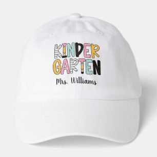 Personalised Kindergarten Teacher Shirt, Kindergar Hat