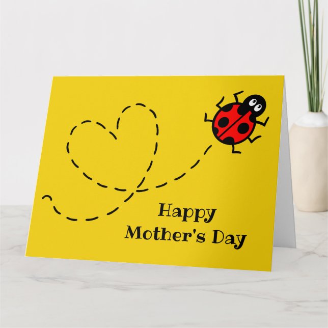Personalised Ladybird Ladybug Mother's Day Card (Front)