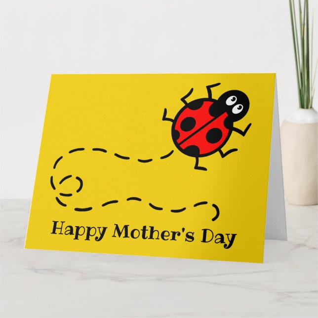 Personalised Ladybird Ladybug Mother's Day Card (Front)