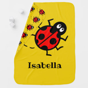 Personalised Ladybird Pattern Baby Blanket