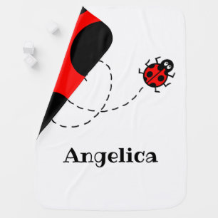 Personalised Ladybird Pattern Baby Blanket