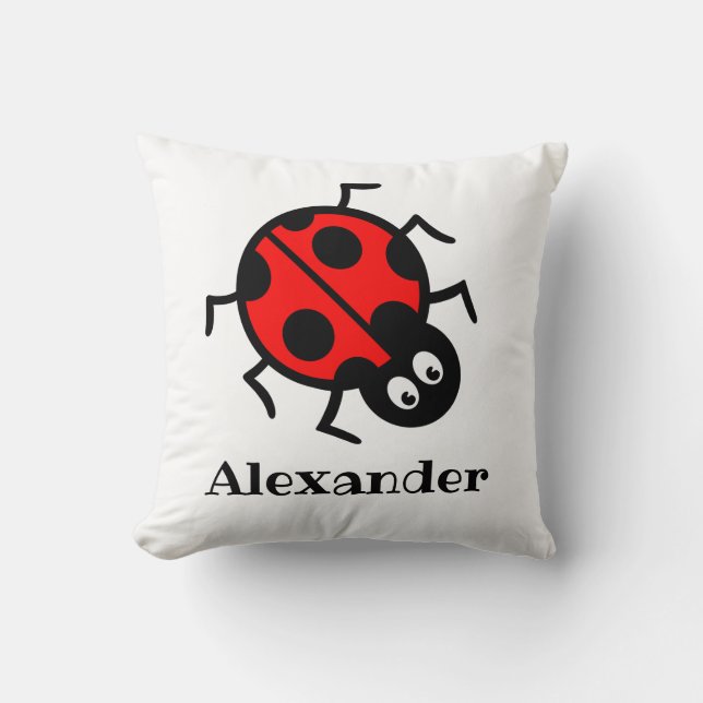 Personalised Ladybird Pattern Cushion (Front)