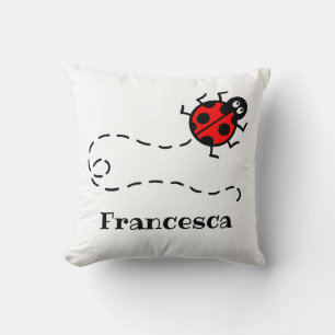 Personalised Ladybird Pattern Throw Pillow