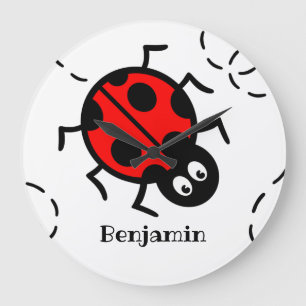 Personalised Ladybird Pattern Wall Clock