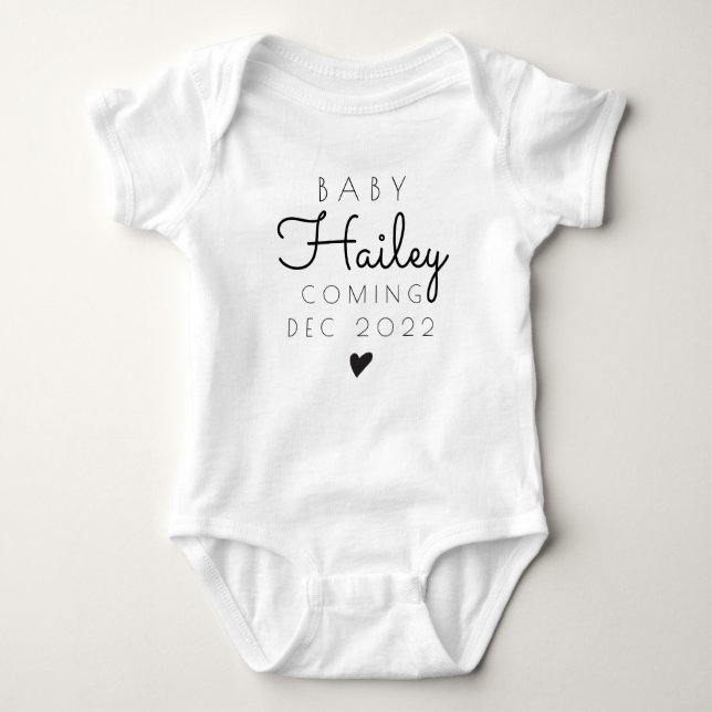 Personalised Last Name Announcement Baby Bodysuit (Front)