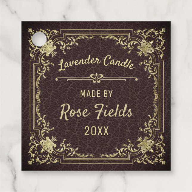 Personalised Lavender Candle Favor Tags (Front)