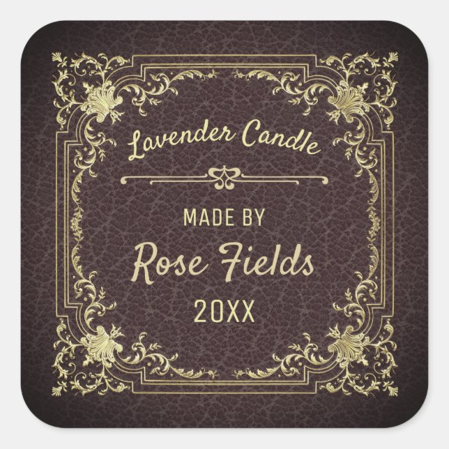 Personalised Lavender Candle Square Sticker (Front)