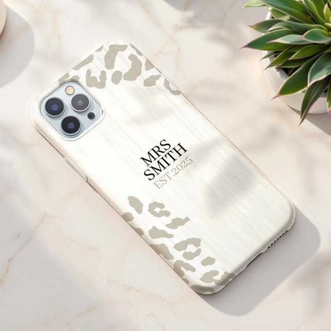 Personalised Leopard Print Custom Name and Year Case-Mate iPhone Case (Creator Uploaded)