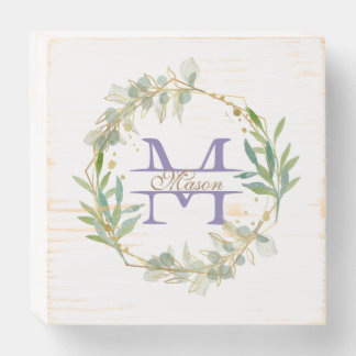 Personalised Letter M Monogram Gift for everyone Wooden Box Sign