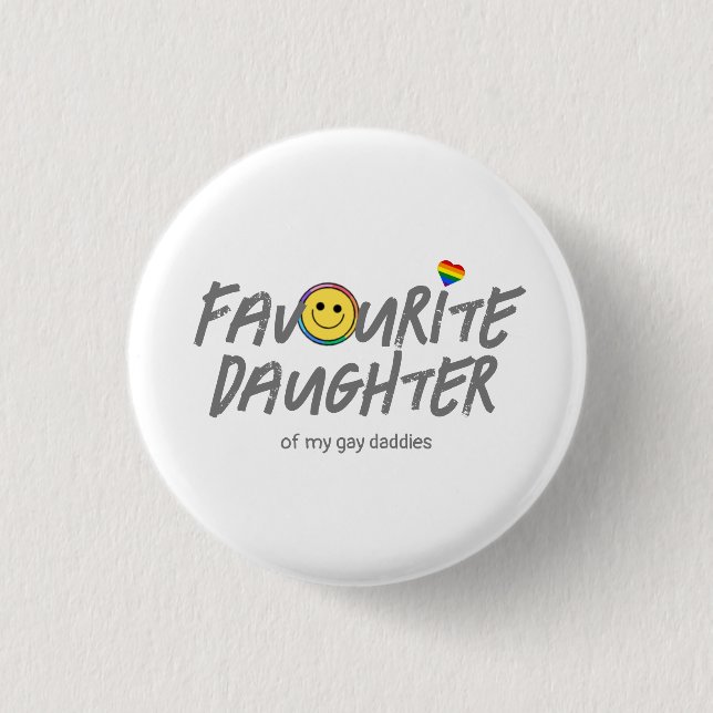 Personalised LGBTQ Favourite Ally  Button (Front)