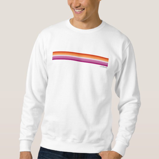 Personalised LGBTQ Pride Rainbow Lines Lesbian  Sweatshirt (Front)