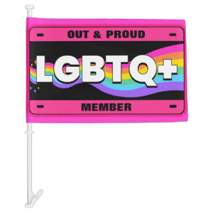 PERSONALISED LGBTQ Pride Statement Plate Car Flag