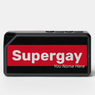 Personalised LGBTQ Pride Vintage Supergay Bluetooth Speaker
