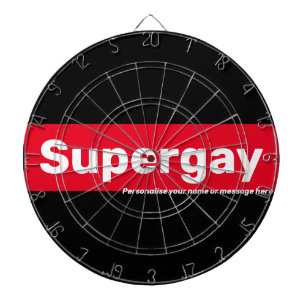Personalised LGBTQ Pride Vintage Supergay Dart Board