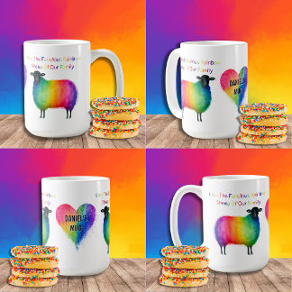 Personalised LGBTQ Rainbow Sheep Mug
