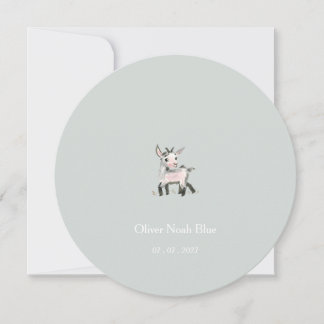 Personalised Little Goat Baby Birth Announcement. Invitation