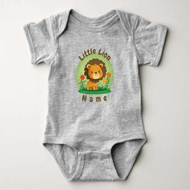 Personalised Little Lion Baby Bodysuit (Front)