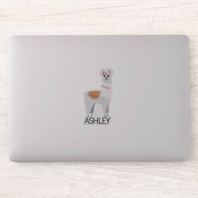Personalised Llama Name Laptop Sticker (Computer)