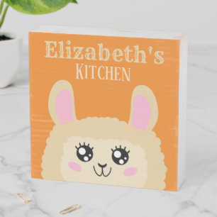 Personalised Llama Wooden Box Sign