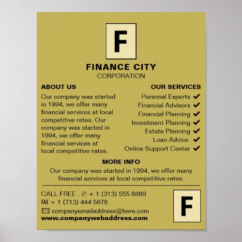 Personalised Logo Business  Finance Advertising Poster