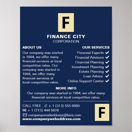 Personalised Logo Business  Finance Advertising Poster
