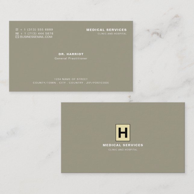 Personalised Logo, General Practitioner, Nurse Business Card (Front/Back)