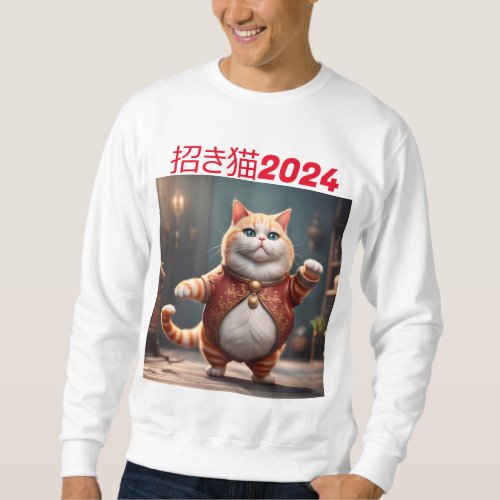 Personalised Lucky Cat 2024 Mens Basic Sweatshirt
