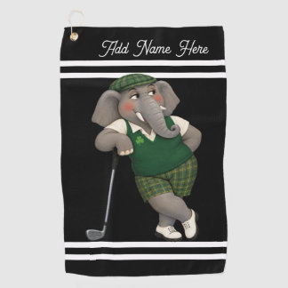 Personalised Lucky Elephant Golf Towel