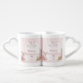 personalised Lux Pink Bachelorette Party bridal Coffee Mug Set