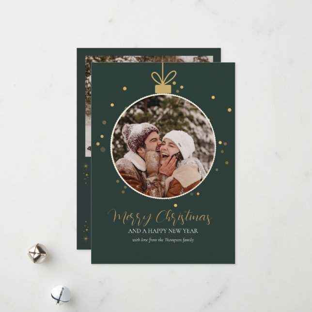 Personalised luxury modern family photo Christmas  Holiday Card (Front/Back In Situ)