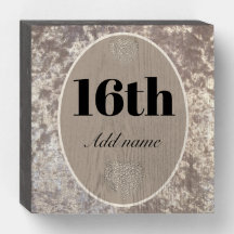 Personalised luxury velvet birthday wall art 16th