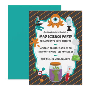 Personalised Mad Science Birthday Party Invitation